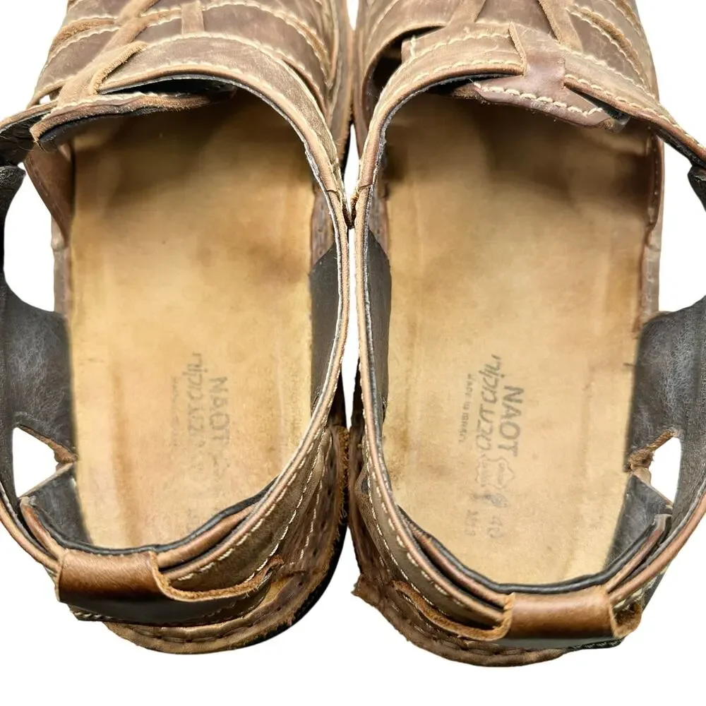 NAOT | Men | Julius Brown Leather Fisherman Buckle Strap Sandals | EU 46 US 13